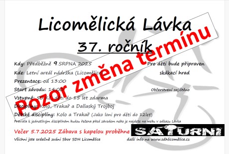Lávka 37 změna termínu