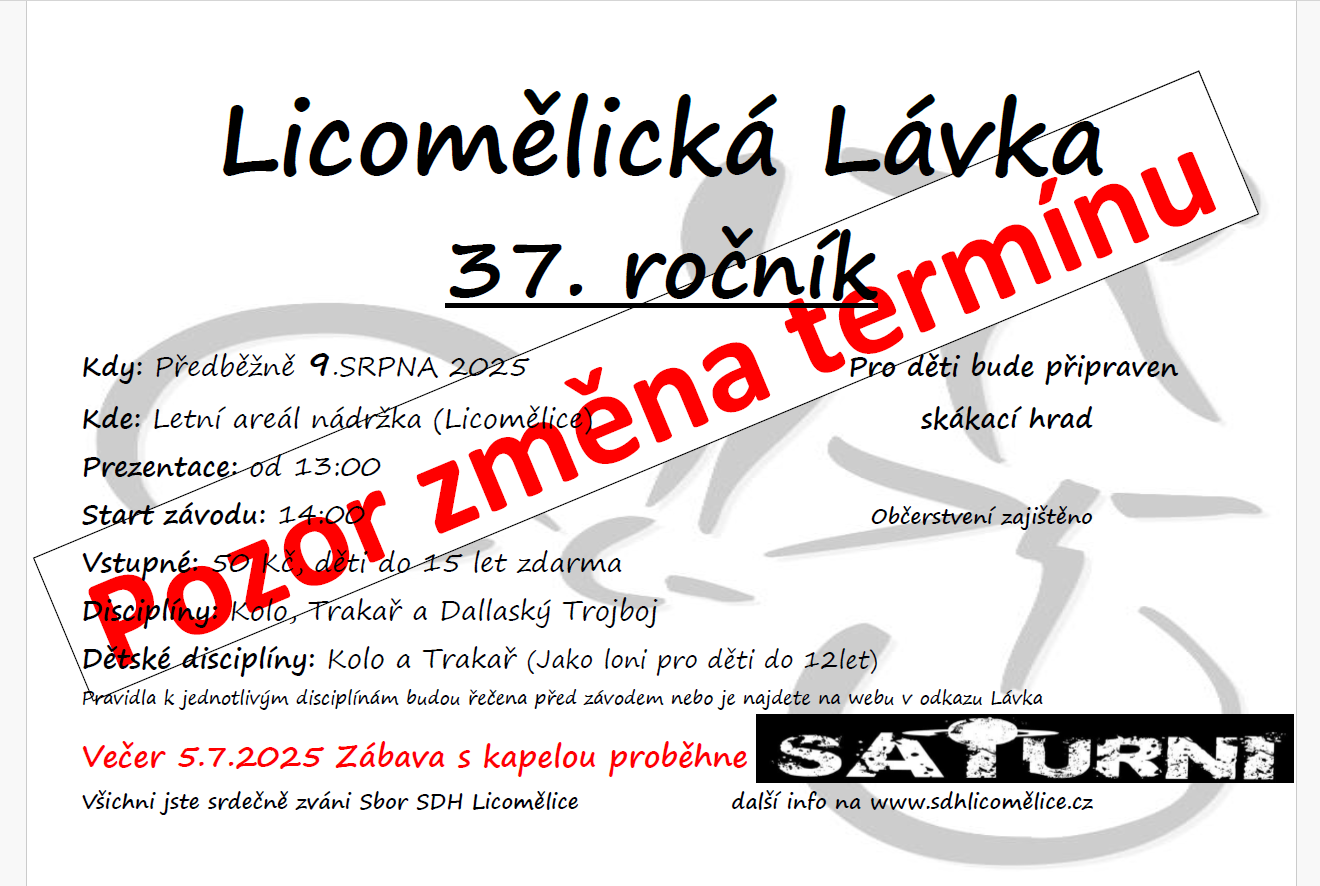 Lávka 37 změna termínu
